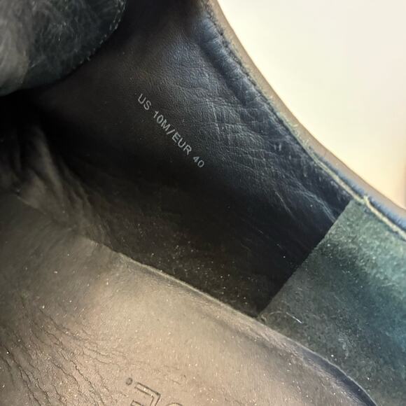 VINCE Rayner Leather Lace-Up Sneakers Snakeskin Embossed Luxe Black Size 10 - Picture 10 of 10